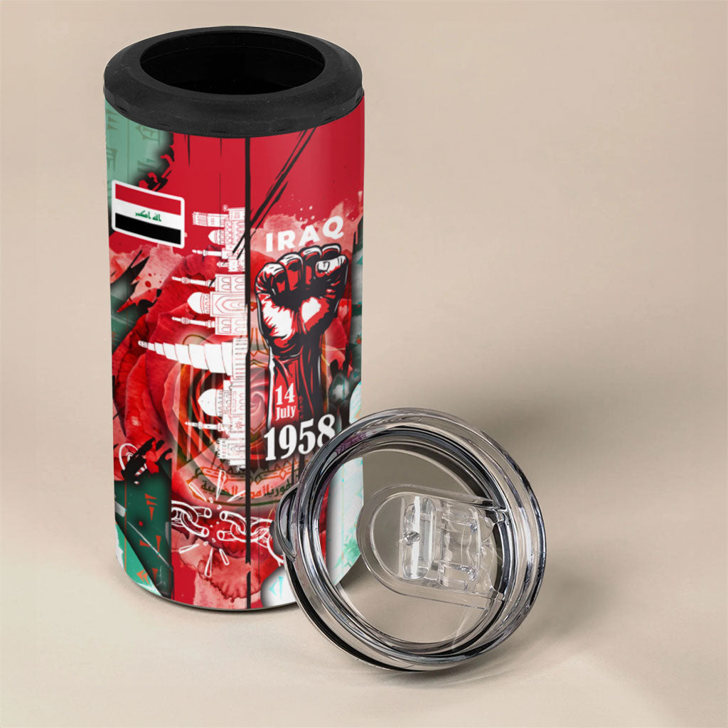 Iraq Revolution 4 in 1 Can Cooler Tumbler Eagle Of Saladin Iraqi Patriotism