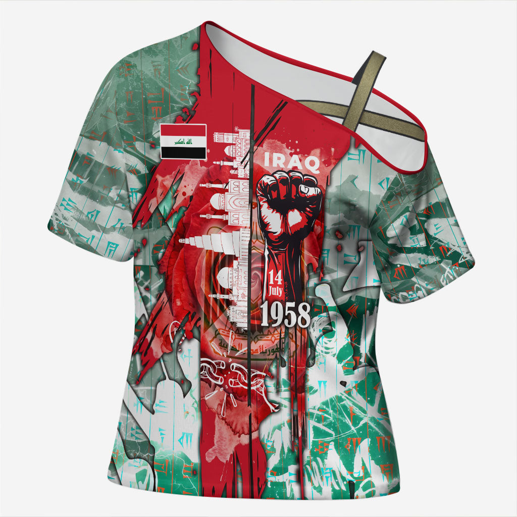 Iraq Revolution Cross Shoulder Shirt Eagle Of Saladin Iraqi Patriotism