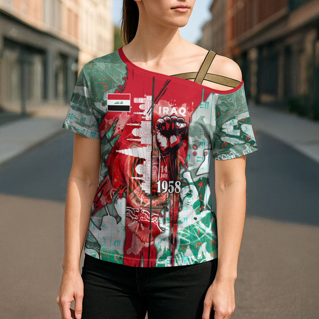 Iraq Revolution Cross Shoulder Shirt Eagle Of Saladin Iraqi Patriotism