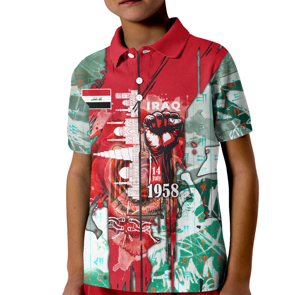 Iraq Revolution Kid Polo Shirt Eagle Of Saladin Iraqi Patriotism
