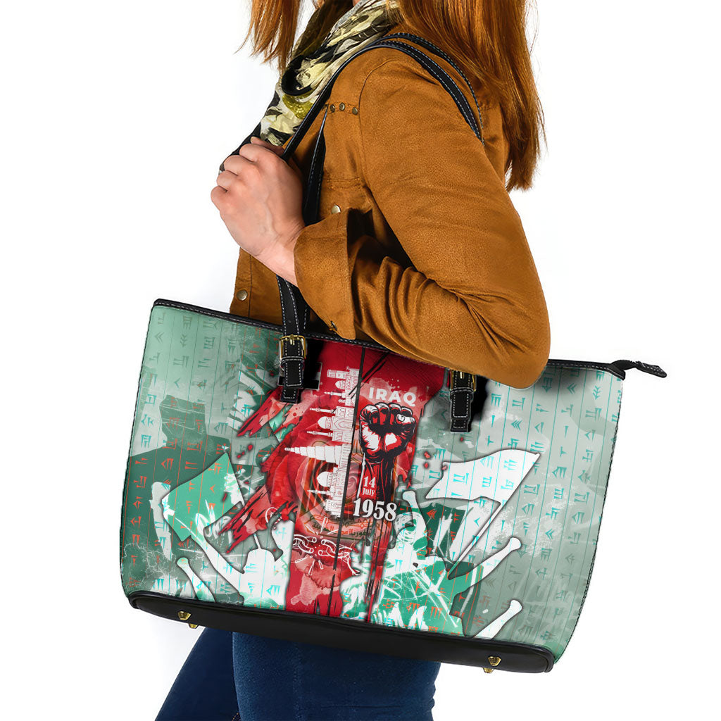 Iraq Revolution Leather Tote Bag Eagle Of Saladin Iraqi Patriotism