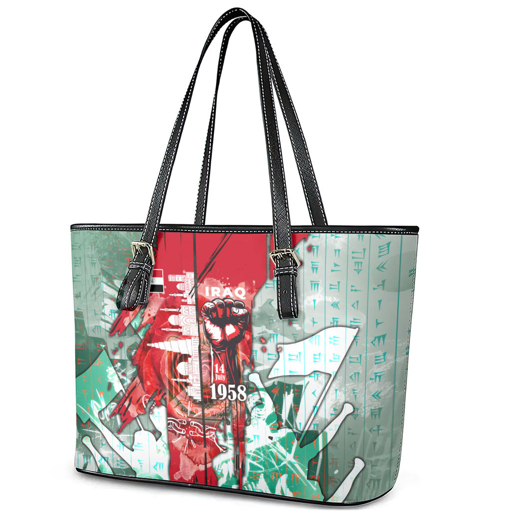 Iraq Revolution Leather Tote Bag Eagle Of Saladin Iraqi Patriotism
