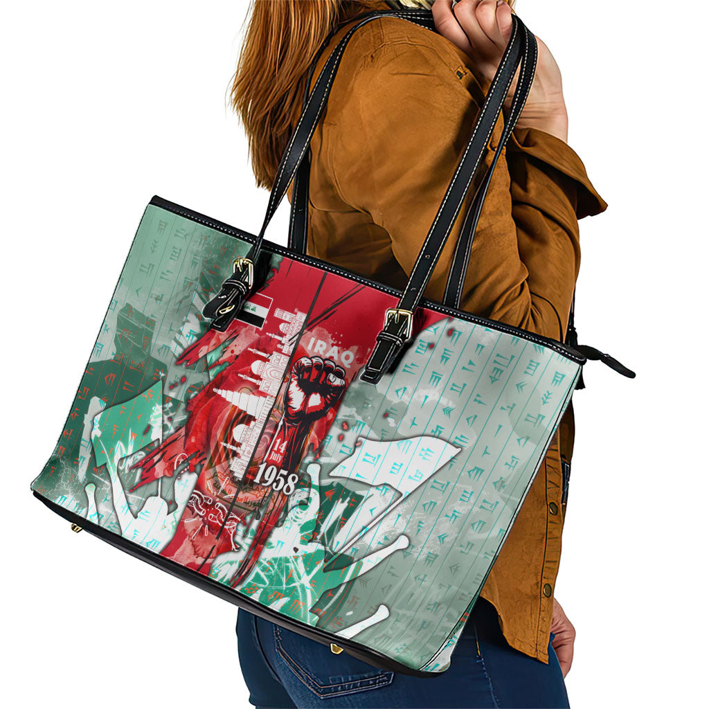 Iraq Revolution Leather Tote Bag Eagle Of Saladin Iraqi Patriotism