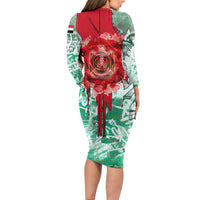 Iraq Revolution Long Sleeve Bodycon Dress Eagle Of Saladin Iraqi Patriotism