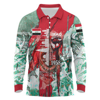 Iraq Revolution Long Sleeve Polo Shirt Eagle Of Saladin Iraqi Patriotism