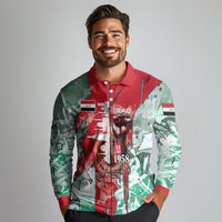 Iraq Revolution Long Sleeve Polo Shirt Eagle Of Saladin Iraqi Patriotism