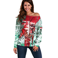 Iraq Revolution Off Shoulder Sweater Eagle Of Saladin Iraqi Patriotism