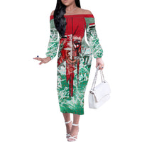 Iraq Revolution Off The Shoulder Long Sleeve Dress Eagle Of Saladin Iraqi Patriotism