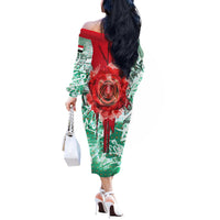 Iraq Revolution Off The Shoulder Long Sleeve Dress Eagle Of Saladin Iraqi Patriotism