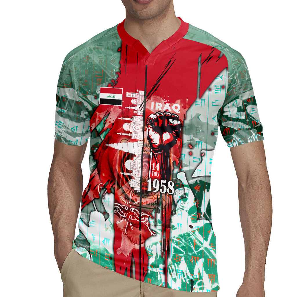 Iraq Revolution Rugby Jersey Eagle Of Saladin Iraqi Patriotism