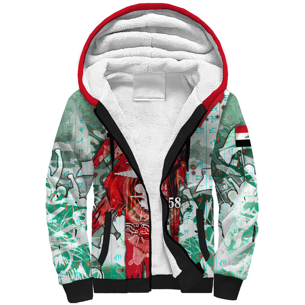 Iraq Revolution Sherpa Hoodie Eagle Of Saladin Iraqi Patriotism
