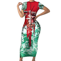 Iraq Revolution Short Sleeve Bodycon Dress Eagle Of Saladin Iraqi Patriotism