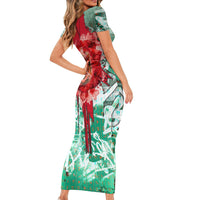 Iraq Revolution Short Sleeve Bodycon Dress Eagle Of Saladin Iraqi Patriotism