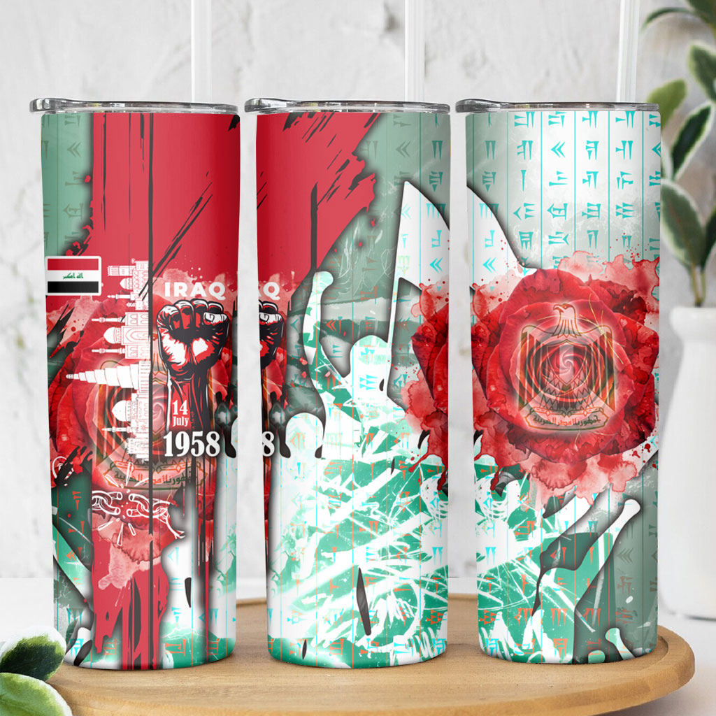 Iraq Revolution Skinny Tumbler Eagle Of Saladin Iraqi Patriotism