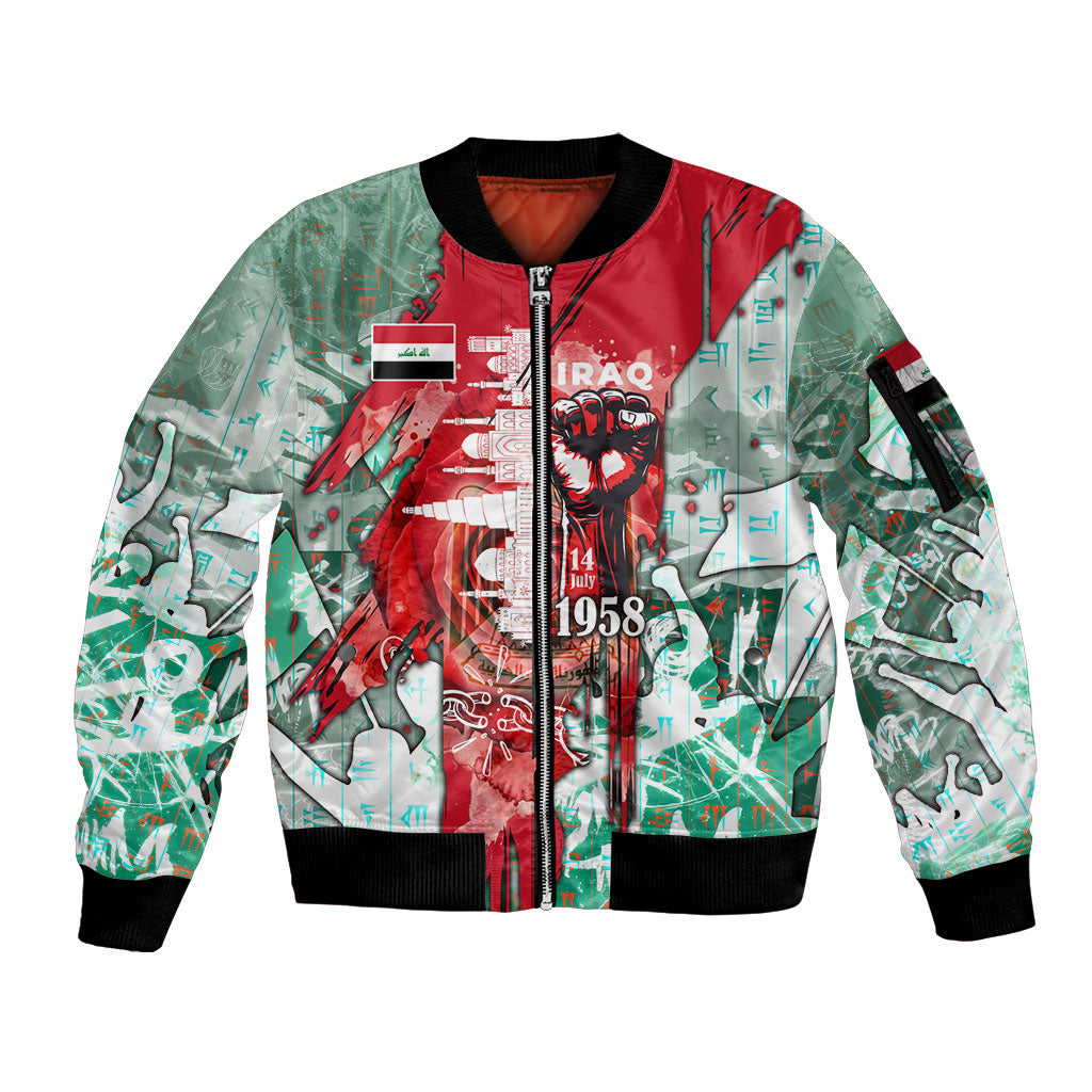 Iraq Revolution Sleeve Zip Bomber Jacket Eagle Of Saladin Iraqi Patriotism