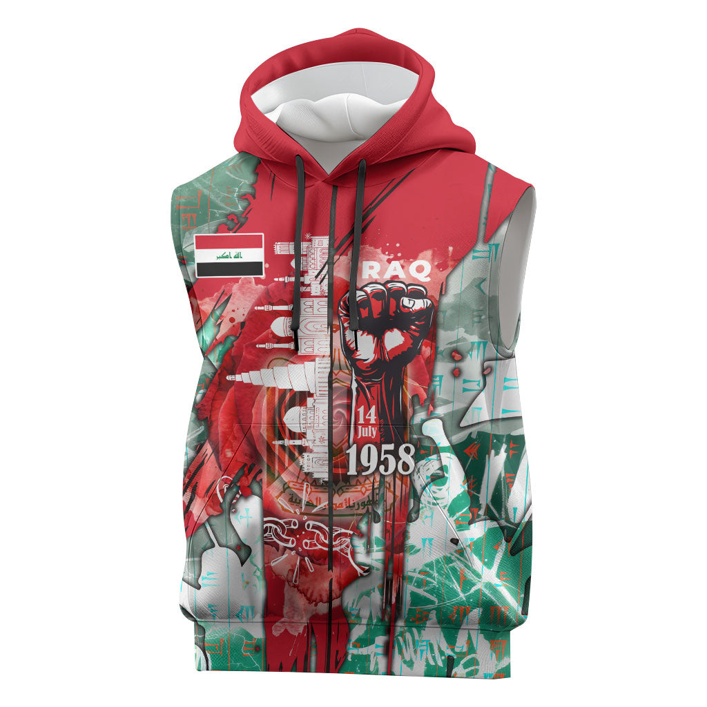 Iraq Revolution Sleeveless Hoodie Eagle Of Saladin Iraqi Patriotism