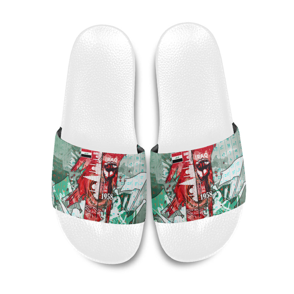 Iraq Revolution Slide Sandals Eagle Of Saladin Iraqi Patriotism