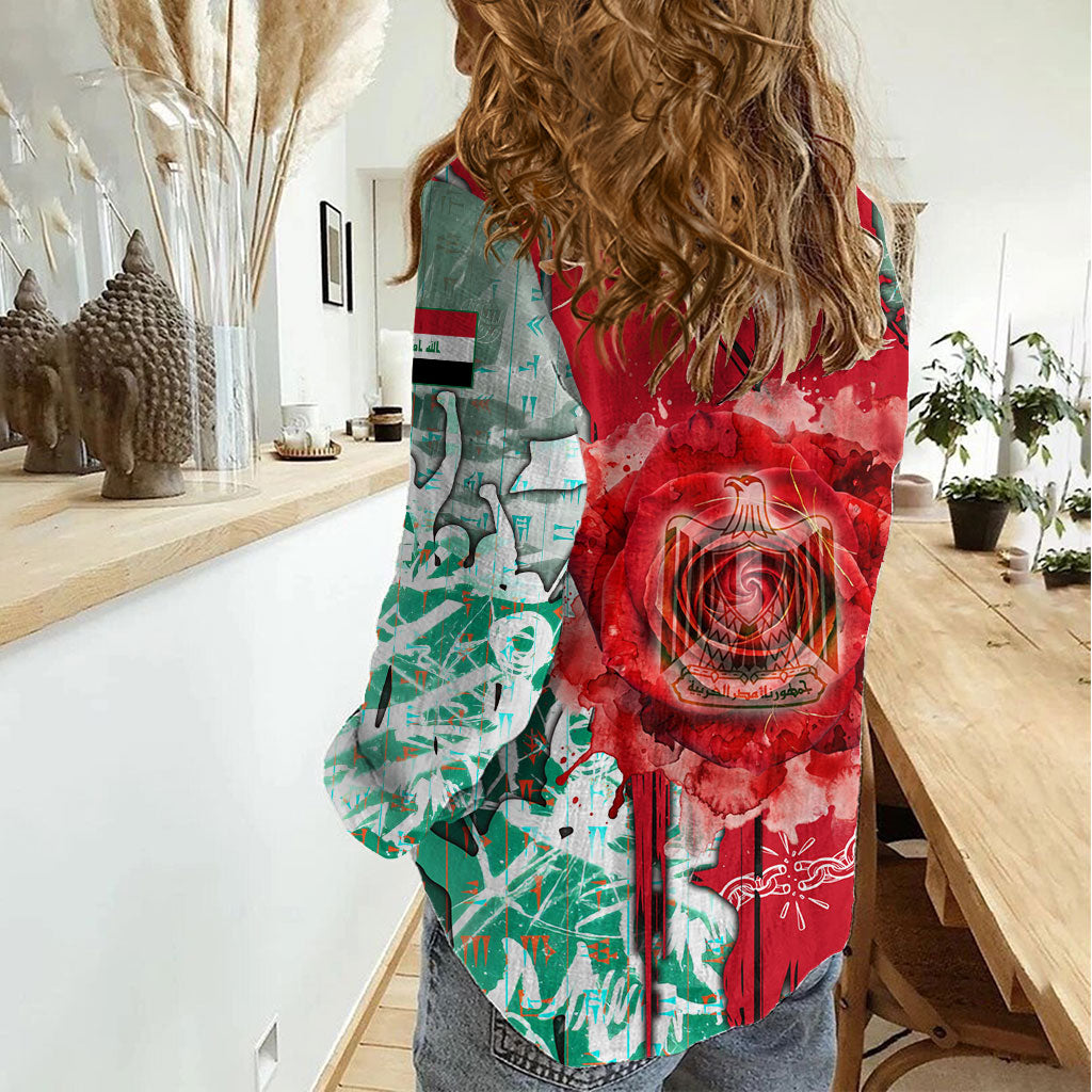 Iraq Revolution Women Casual Shirt Eagle Of Saladin Iraqi Patriotism
