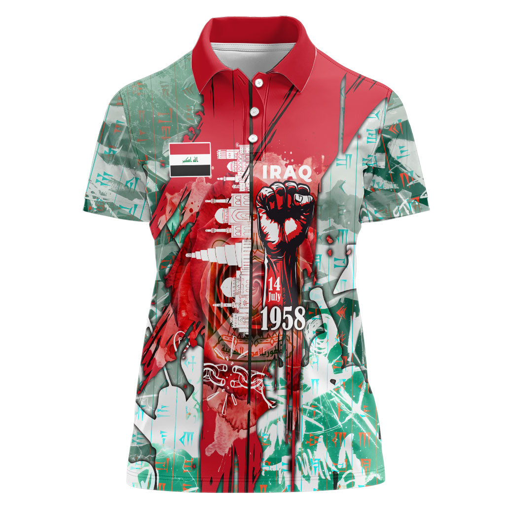 Iraq Revolution Women Polo Shirt Eagle Of Saladin Iraqi Patriotism