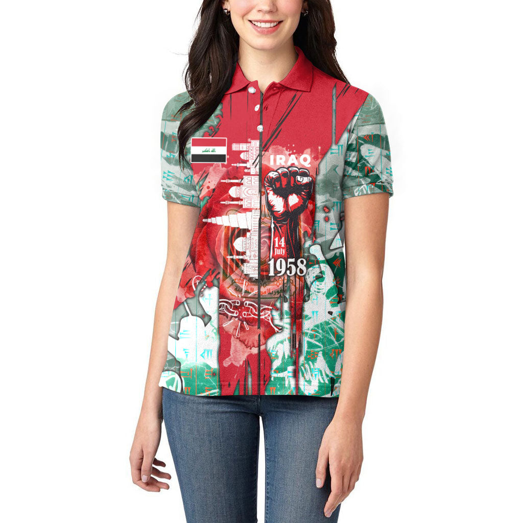 Iraq Revolution Women Polo Shirt Eagle Of Saladin Iraqi Patriotism