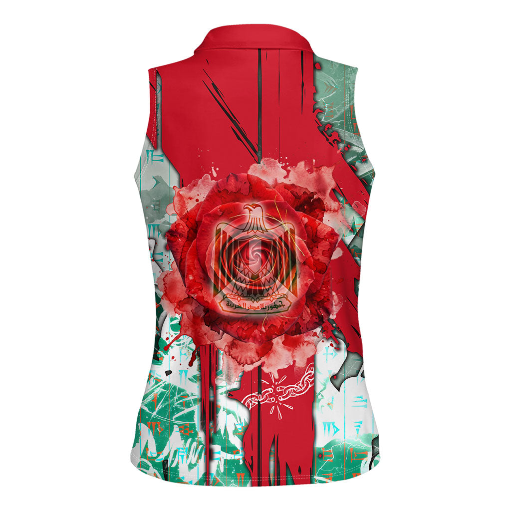 Iraq Revolution Women Sleeveless Polo Shirt Eagle Of Saladin Iraqi Patriotism