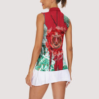 Iraq Revolution Women Sleeveless Polo Shirt Eagle Of Saladin Iraqi Patriotism