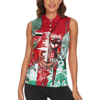 Iraq Revolution Women Sleeveless Polo Shirt Eagle Of Saladin Iraqi Patriotism