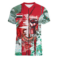 Iraq Revolution Women V-Neck T-Shirt Eagle Of Saladin Iraqi Patriotism
