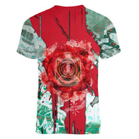 Iraq Revolution Women V-Neck T-Shirt Eagle Of Saladin Iraqi Patriotism