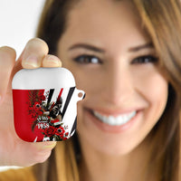 Iraq Revolution Soaring Eagle AirPods Case Iraqi Flag Red Roses Floral Design
