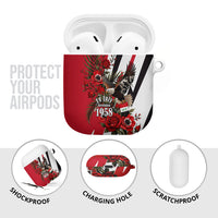 Iraq Revolution Soaring Eagle AirPods Case Iraqi Flag Red Roses Floral Design