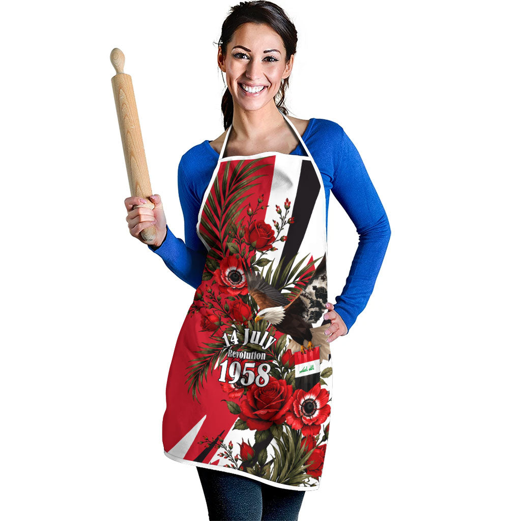 Iraq Revolution Soaring Eagle Apron Iraqi Flag Red Roses Floral Design