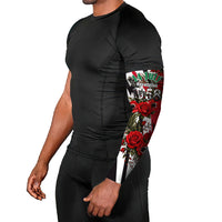 Iraq Revolution Soaring Eagle Arm Sleeves Iraqi Flag Red Roses Floral Design