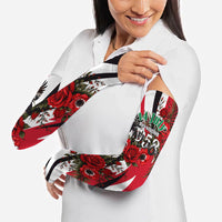 Iraq Revolution Soaring Eagle Arm Sleeves Iraqi Flag Red Roses Floral Design