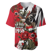 Iraq Revolution Soaring Eagle Baseball Jersey Iraqi Flag Red Roses Floral Design