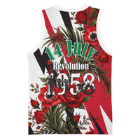 Iraq Revolution Soaring Eagle Basketball Jersey Iraqi Flag Red Roses Floral Design