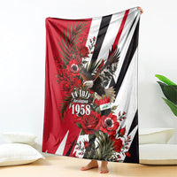 Iraq Revolution Soaring Eagle Blanket Iraqi Flag Red Roses Floral Design