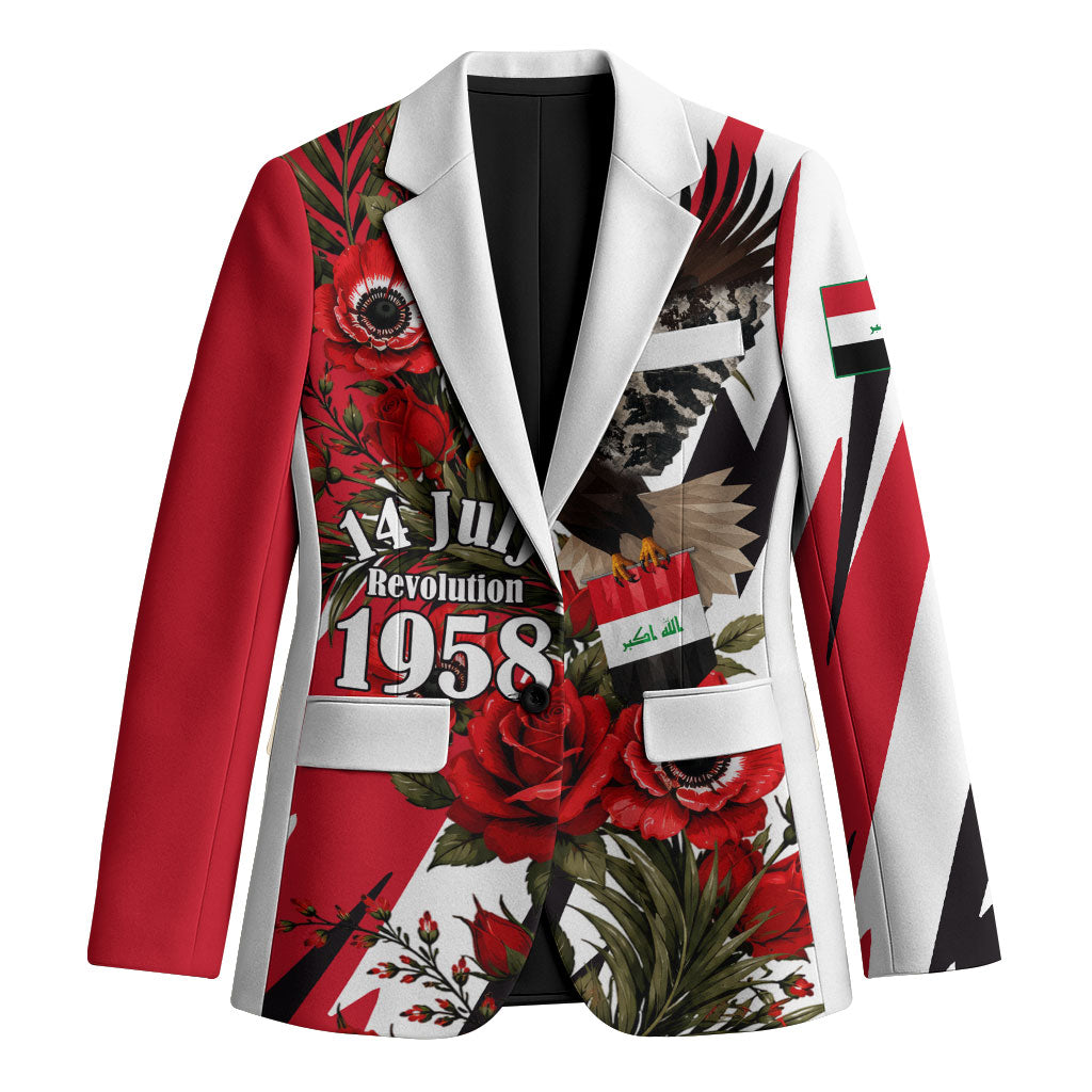 Iraq Revolution Soaring Eagle Blazer Iraqi Flag Red Roses Floral Design
