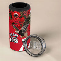 Iraq Revolution Soaring Eagle 4 in 1 Can Cooler Tumbler Iraqi Flag Red Roses Floral Design