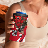Iraq Revolution Soaring Eagle 4 in 1 Can Cooler Tumbler Iraqi Flag Red Roses Floral Design