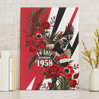 Iraq Revolution Soaring Eagle Canvas Wall Art Iraqi Flag Red Roses Floral Design