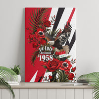 Iraq Revolution Soaring Eagle Canvas Wall Art Iraqi Flag Red Roses Floral Design