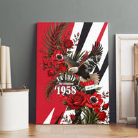 Iraq Revolution Soaring Eagle Canvas Wall Art Iraqi Flag Red Roses Floral Design