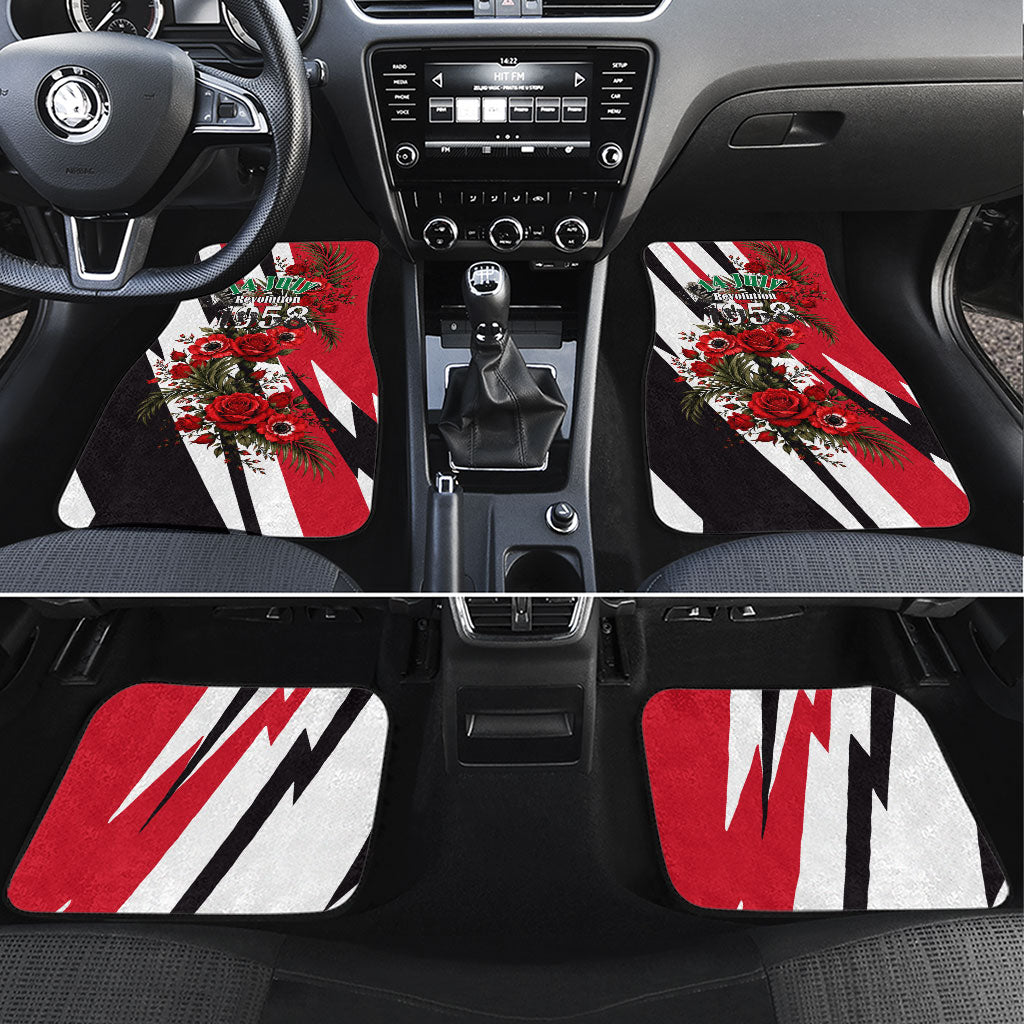 Iraq Revolution Soaring Eagle Car Mats Iraqi Flag Red Roses Floral Design