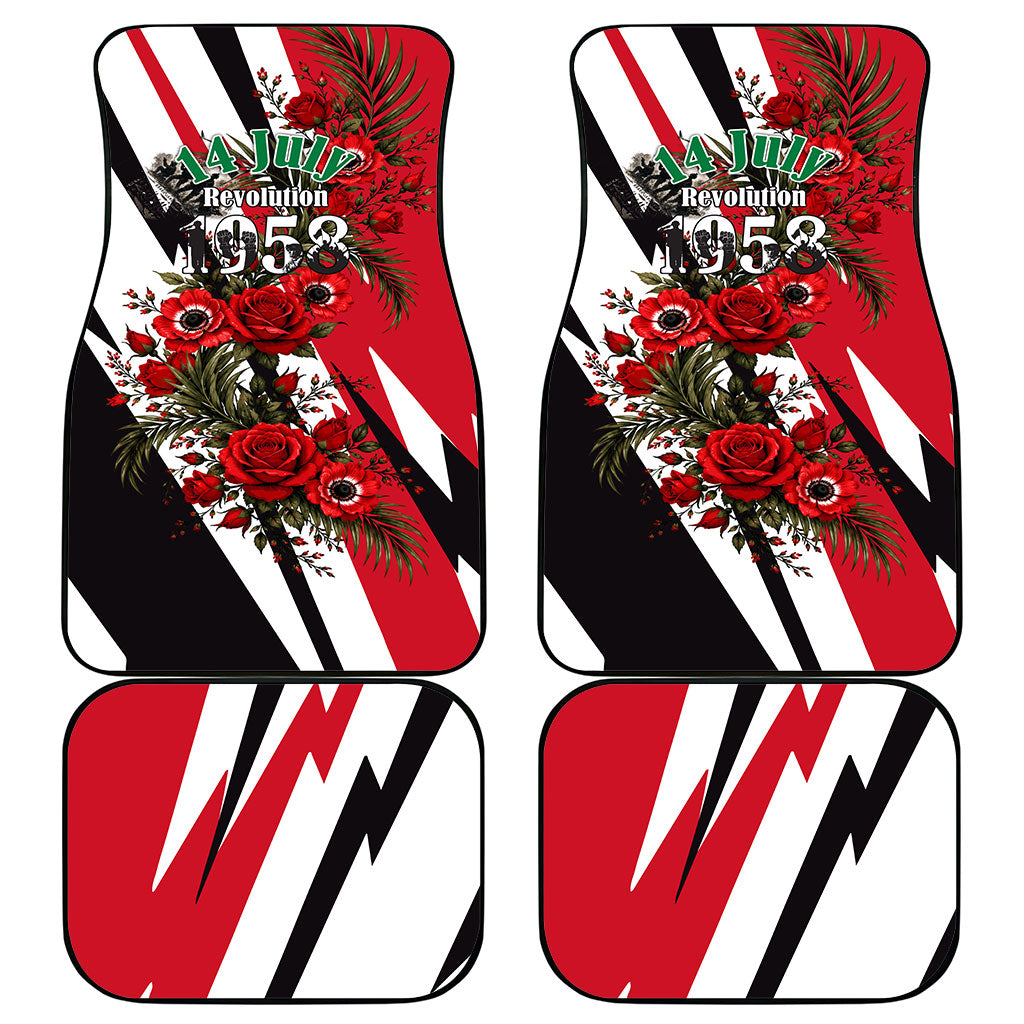 Iraq Revolution Soaring Eagle Car Mats Iraqi Flag Red Roses Floral Design