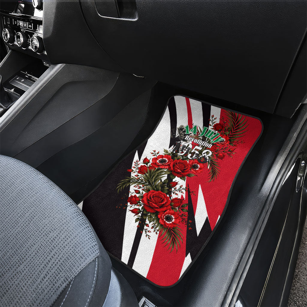 Iraq Revolution Soaring Eagle Car Mats Iraqi Flag Red Roses Floral Design