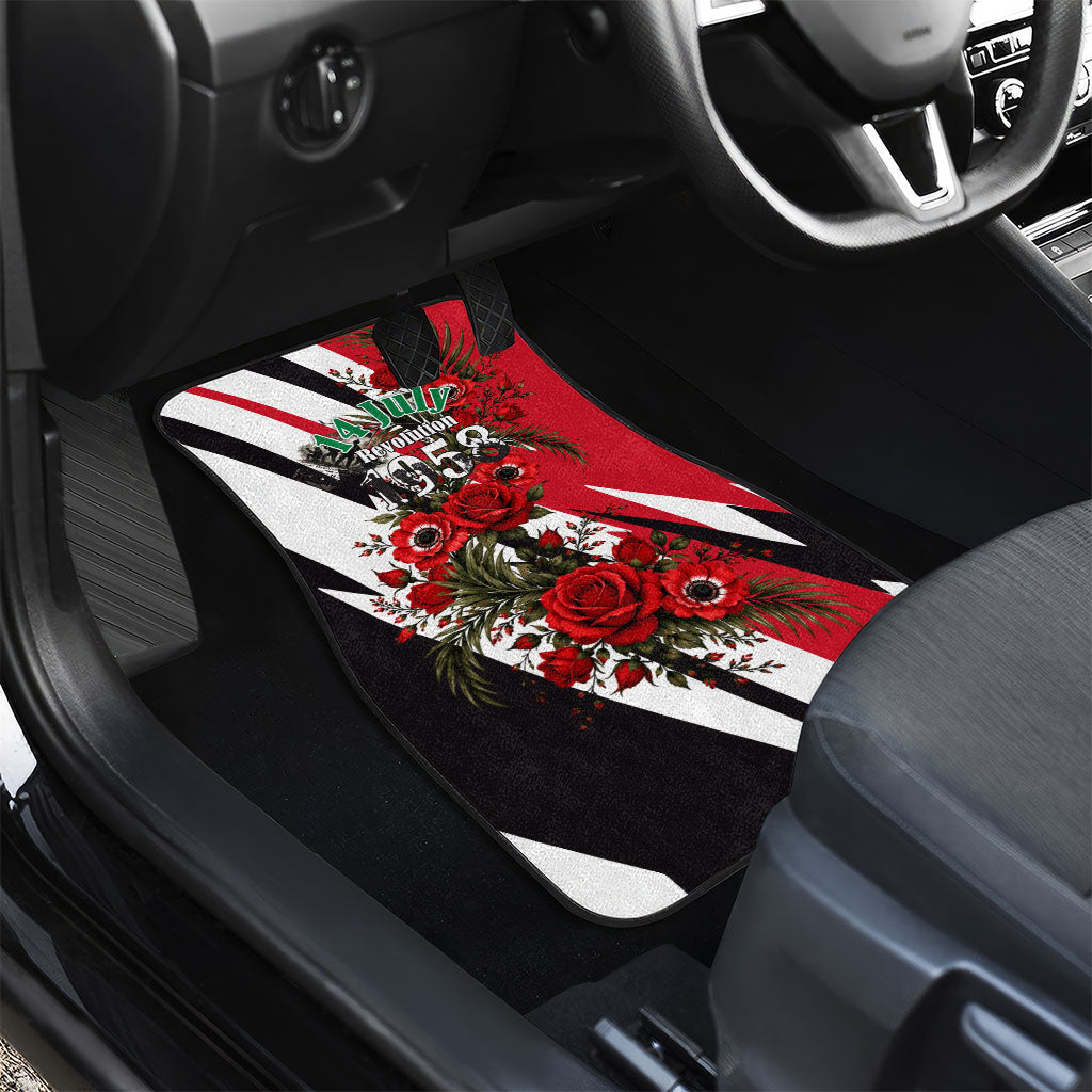 Iraq Revolution Soaring Eagle Car Mats Iraqi Flag Red Roses Floral Design