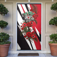 Iraq Revolution Soaring Eagle Door Cover Iraqi Flag Red Roses Floral Design