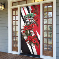 Iraq Revolution Soaring Eagle Door Cover Iraqi Flag Red Roses Floral Design
