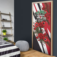 Iraq Revolution Soaring Eagle Door Cover Iraqi Flag Red Roses Floral Design